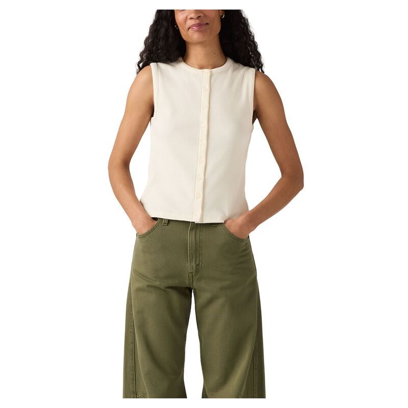 リーバイス レディース トップス Tシャツ ノースリーブ Womens Levis Rory ButtonUp Sleeveless Top Egret