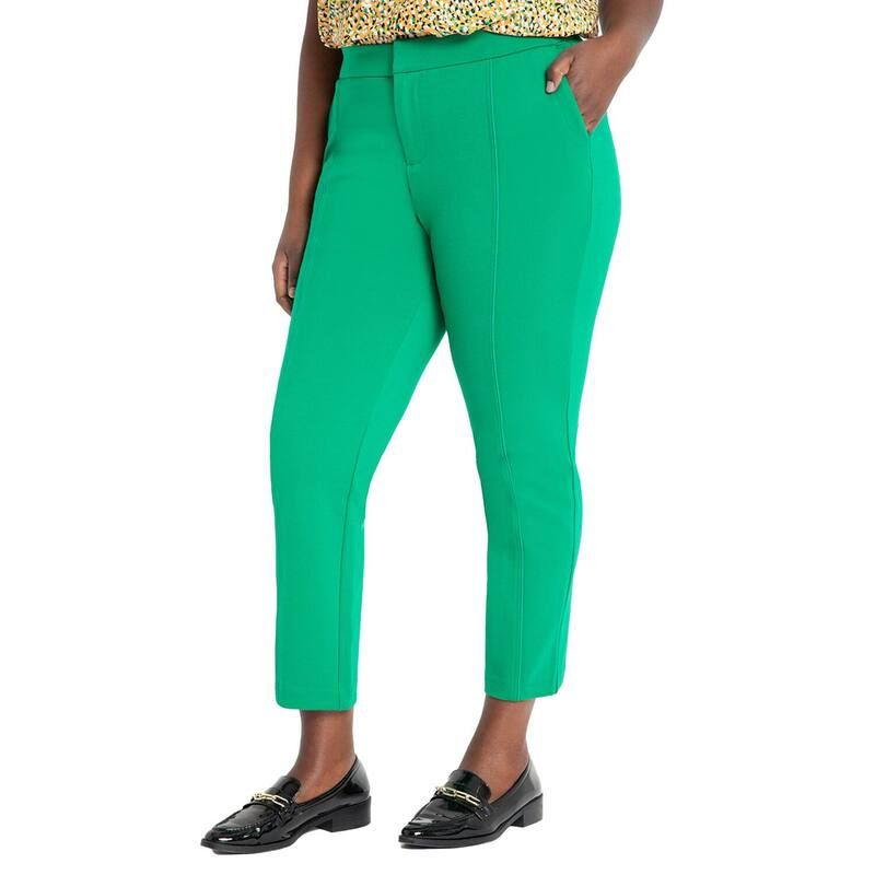 エロクイ レディース ボトムス カジュアルパンツ プラスサイズ プチ ELOQUII Womens Plusize Petite The Ultimate Stretch Slim Leg Pant Vivid Emerald エメラルド