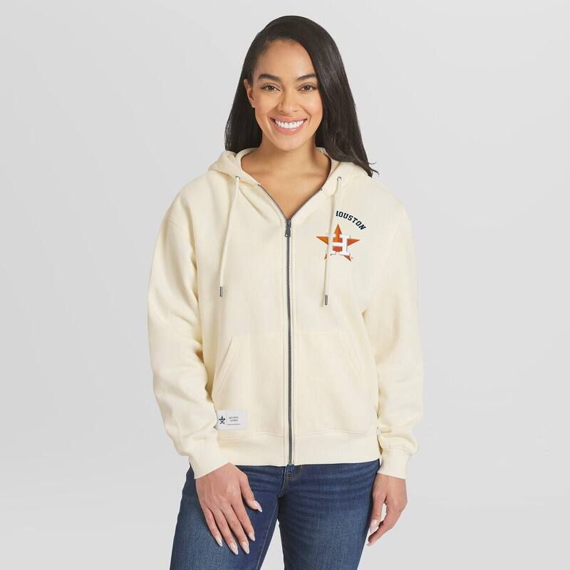 ウェア バイ エリン アンドルーズ レディース トップス Tシャツ パーカー Womens WEAR by Erin Andrews Cream Houston Astros FullZip Hoodie Ast Beige ベージュ