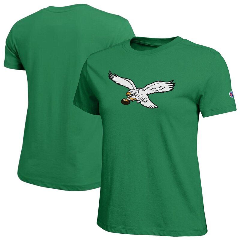 チャンピオン レディース トップス Tシャツ ロゴ Womens Champion Kelly Green Philadelphia Eagles Logo TShirt Eagreen グリーン