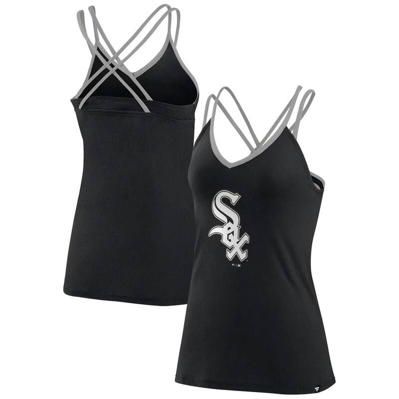 ファナティクス レディース トップス Tシャツ Vネック Womens Fanatics Branded Black Chicago White Sox Barrel It Up Cross Back VNeck Tank Top Sox Black ブラック