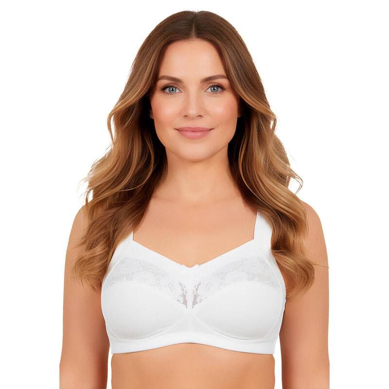コンフォート チョイス レディース アンダーウェア ブラジャー プラスサイズ Comfort Choice Womens Plusize Full Coveragel Strap Bra White ホワイト
