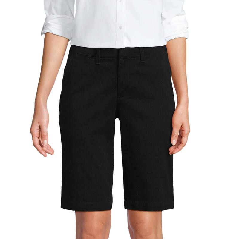 ランズエンド レディース ボトムス ハーフパンツ・ショーツ ショートパンツ Womens Lands End 12in Classic Bermuda Chino Shorts Black ブラック