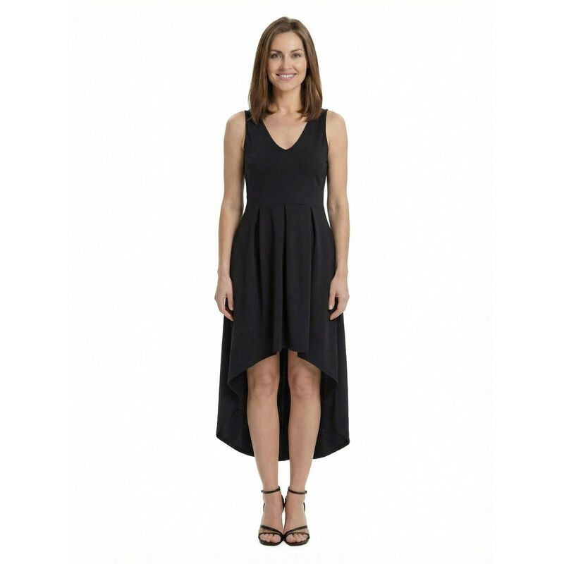24 セブンコンフォート レディース トップス ワンピース プチ プリーツ ミディ ノースリーブ Petite 24Seven Comfort Apparel Sleeveless Pleated Fit Flare Pocket Midi Dress Bla