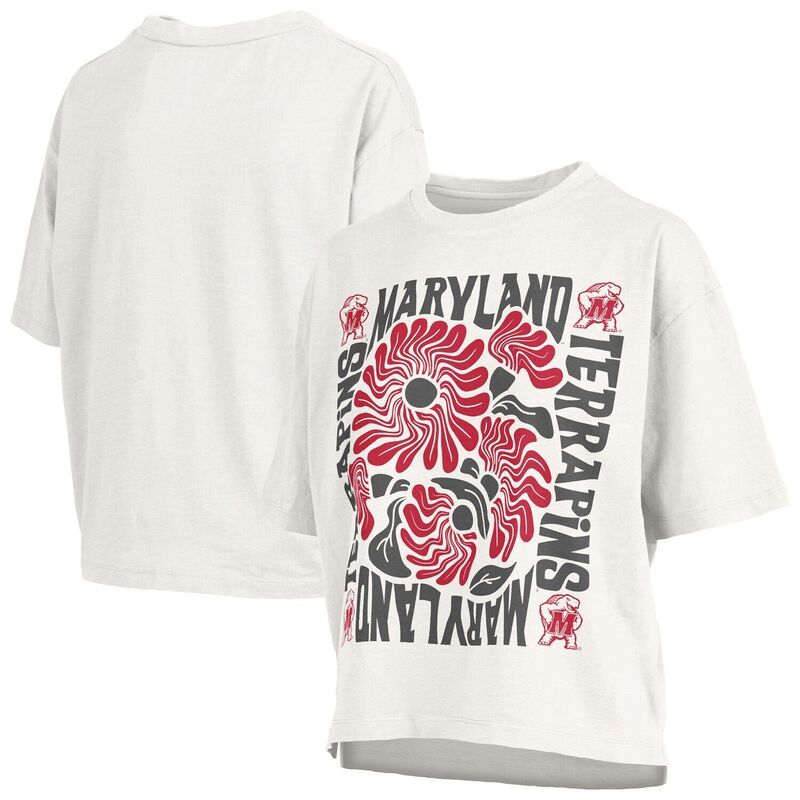 プレスボックス レディース トップス Tシャツ Womens Pressbox White Maryland Terrapins Elena Oversized TShirt Mar White ホワイト