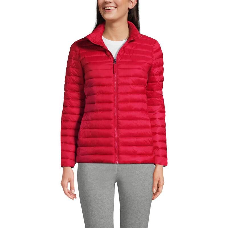 ランズエンド レディース アウター ジャケット・ブルゾン Womens Lands End School Uniform ThermoPlume Jacket Red レッド