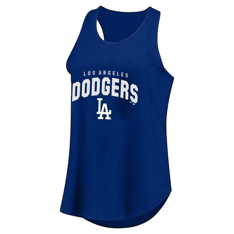 ファナティクス レディース トップス Tシャツ プラスサイズ Fanatics Womens Profile Royalos Angeles Dodgers Plusize Wordmark Racerback Scoop Neck Tank Top Lad