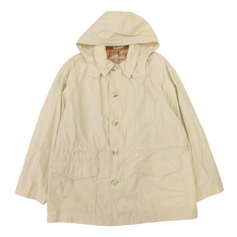 良品 GIORGIO ARMANI ジョルジオアルマーニ マウンテンパーカー 2WAY ジャケット ブルゾン ヴィンテージ 40 イエローベージュ メンズ 古着 中古 USED