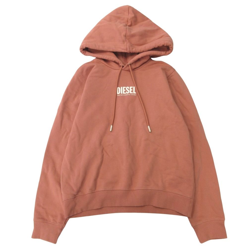 新品同様 DIESEL ディーゼル スウェット パーカー プルオーバー フーディ ロゴ プリント XS ピンク レディース 古着 中古 USED