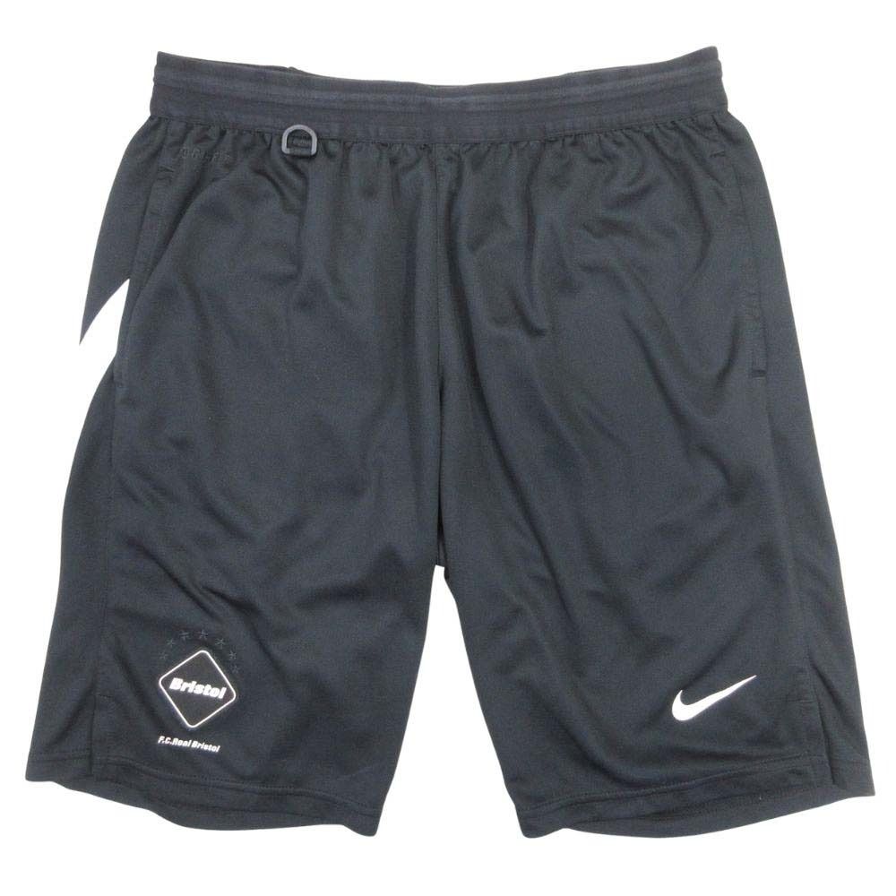 美品 NIKE x F.C.Real Bristol F.C.R.B ナイキ エフシーレアルブリストル 15aw ウォッシュ ショートパンツ ロゴパッチ メッシュ S 黒 メンズ 古着 中古 USED