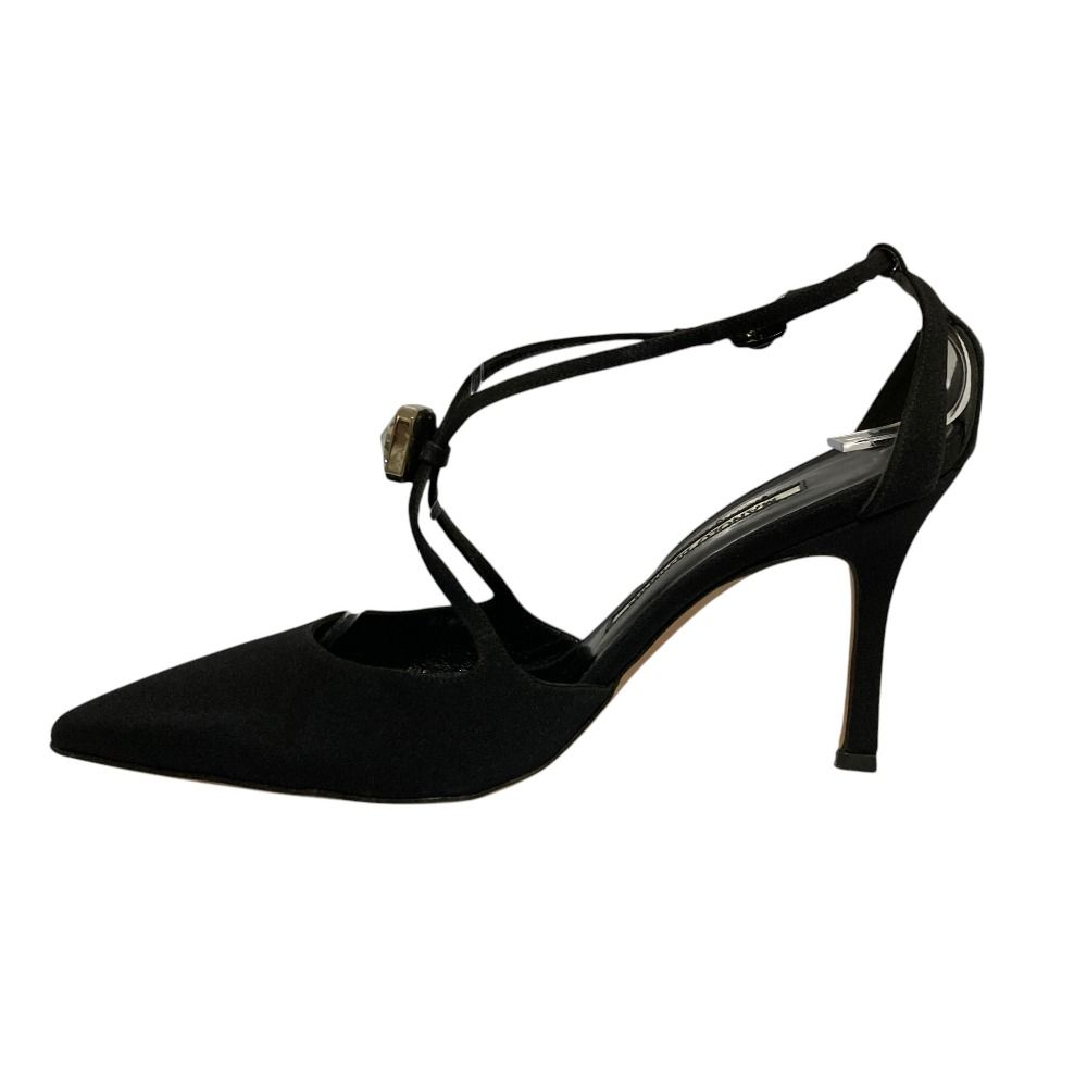 MANOLO 美品 マノロブラニク　バックストラップ　パンプス　サイズ36 BLAHNIK ポインテッドトゥ ビジュー マノロブラニク 靴