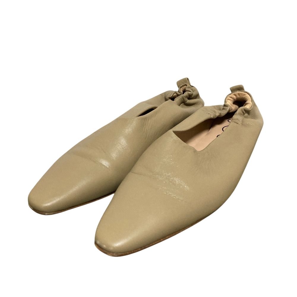 美品 JOSEPH ジョセフ スクエア スリッポン フラットシューズ サイズ35 約22cm ベージュ レディース 古着 中古 USED