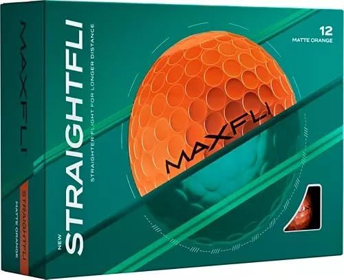 2025 Maxfli(マックスフライ) ゴルフボール Straightfli Golf Balls ストレートフライ 曲がりにくいボール ルール適合 (マットオレンジ) [並行輸入品]