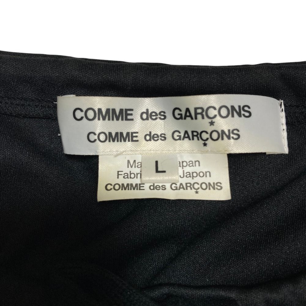 美品 COMME des GARCONS コムコム コムデギャルソン リボン ロングスリーブ ギャザーブラウス RK-T004 L ブラック レディース 古着 中古 USED