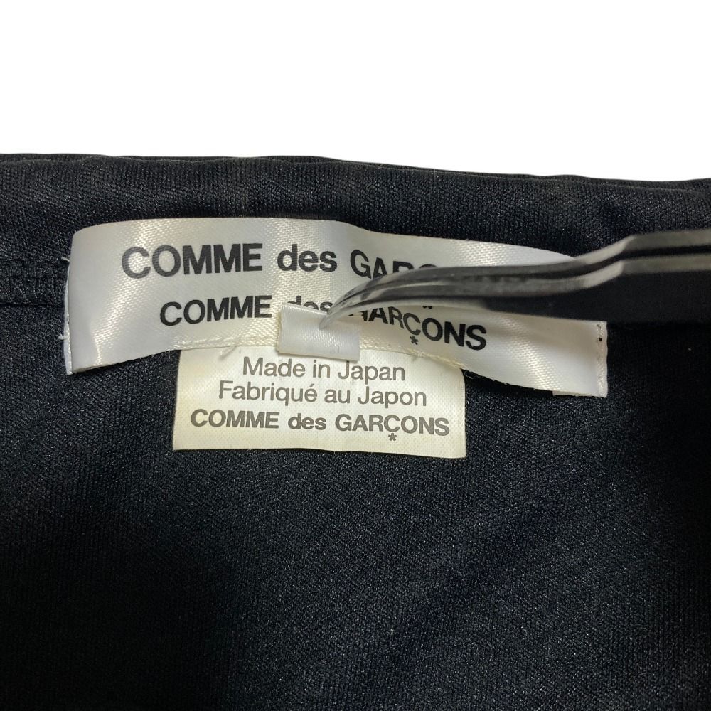 美品 COMME des GARCONS コムコム コムデギャルソン リボン ロングスリーブ ギャザーブラウス RK-T004 L ブラック レディース 古着 中古 USED