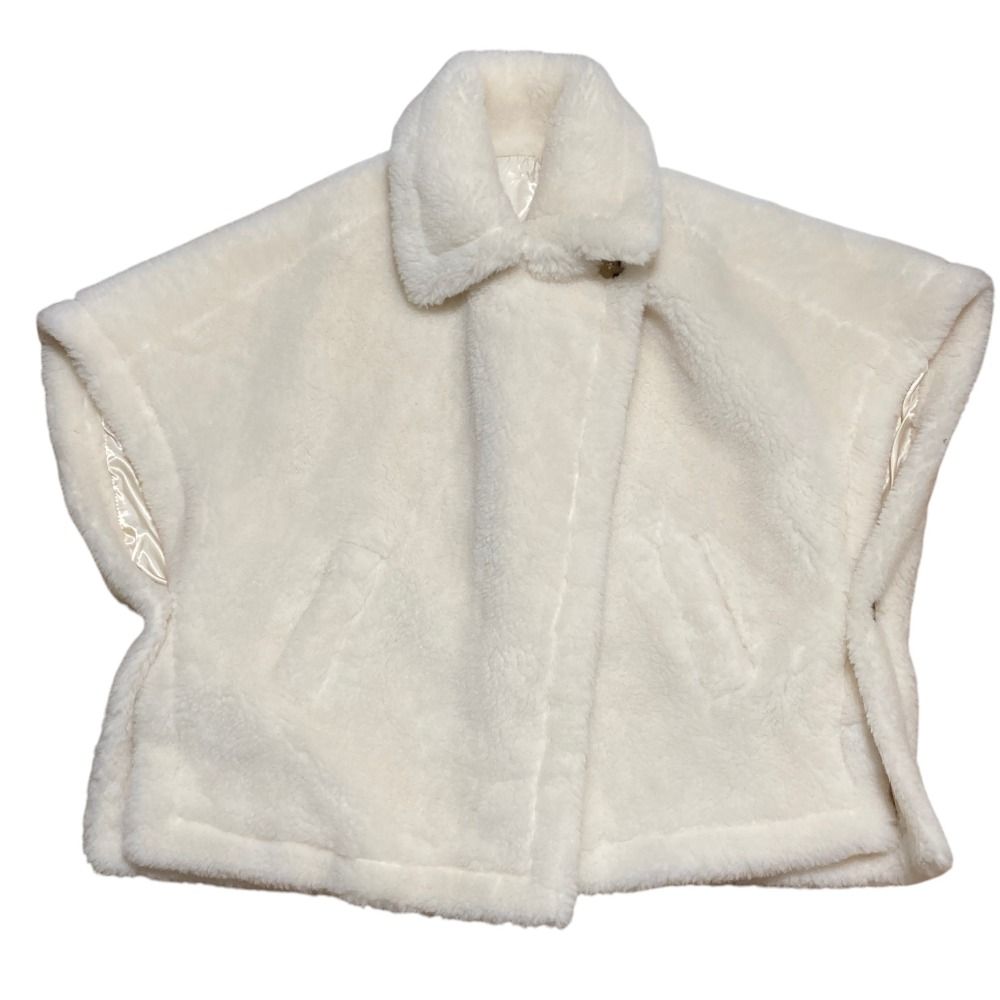 lilirena　ボアポンチョ　　ホワイト 美品 Lilirena リリレナ WOOL ALPACA ケープ ポンチョ コート ホワイト