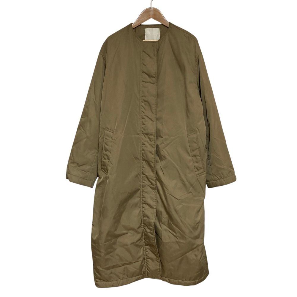 良品 AP STUDIO エーピーストゥディオ Padded coat ノーカラー 中綿コート サイズF ベージュ レディース 古着 中古 USED