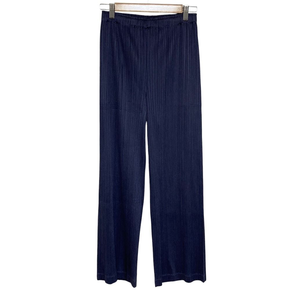 美品 25AW PLEATS PLEASE ISSEY MIYAKE プリーツプリーズイッセイミヤケ LOOP BOTTOMS Trousers イージーパンツ サイズ4 ダークグレー レディース 古着 中古 USED
