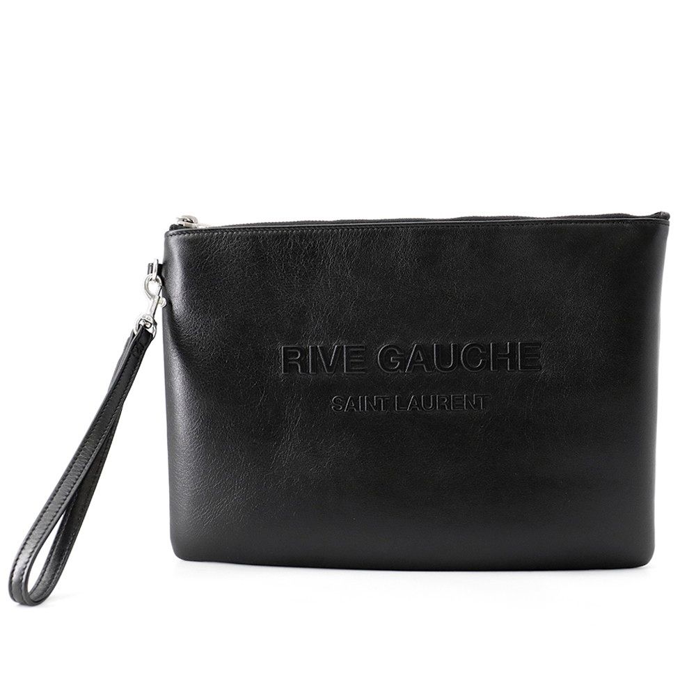 サンローランパリ クラッチバッグ リヴゴーシュ レザー 581369 SAINT LAURENT PARIS 黒