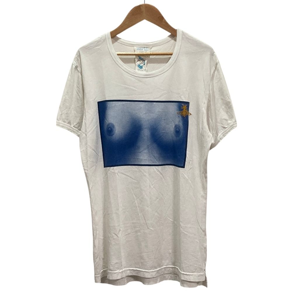 良品 Vivienne Westwood Worlds End ヴィヴィアンウエストウッド ワールズエンド プリント Tシャツ M ホワイト メンズ レディース 古着 中古 USED