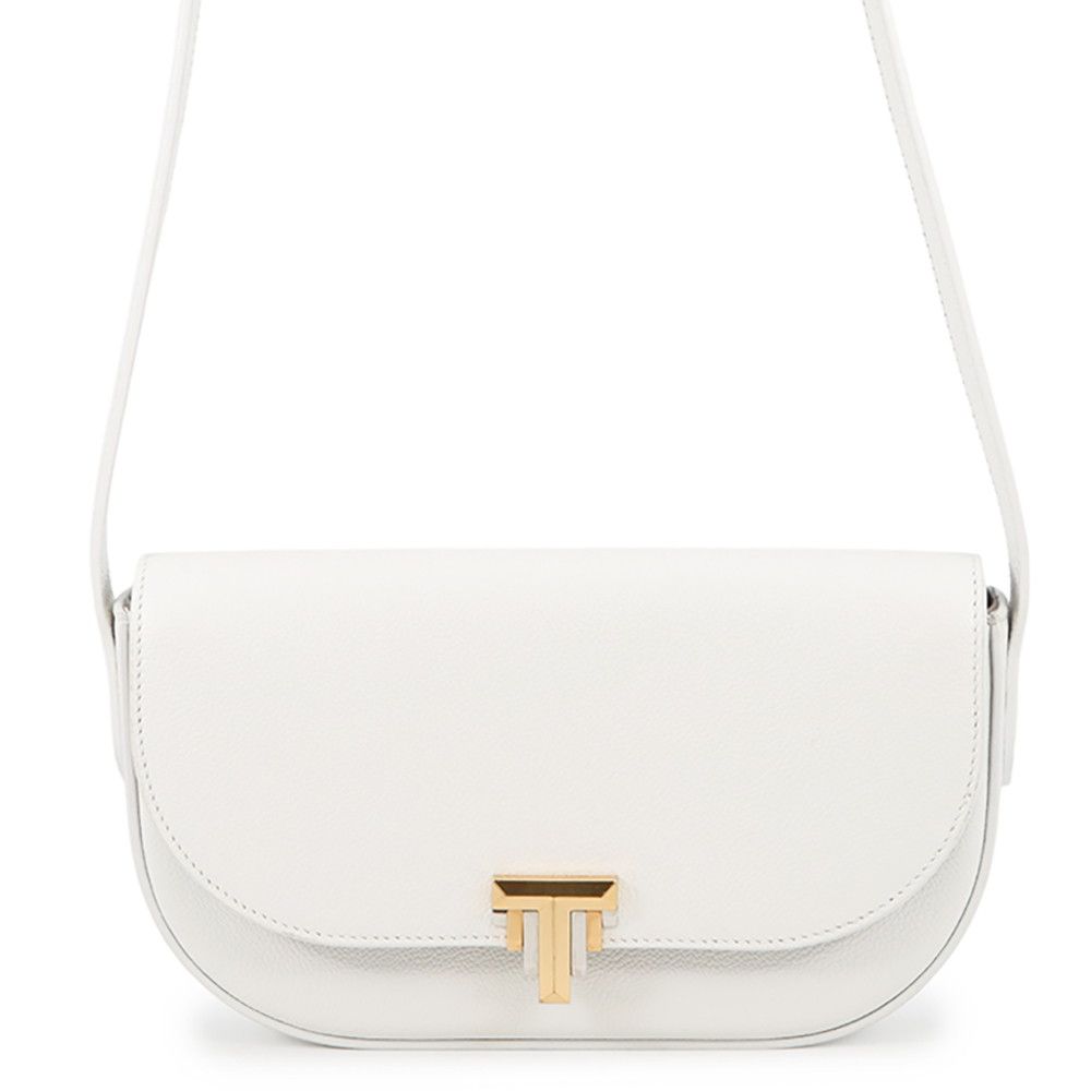 ティファニー ショルダーバッグ Tデコ レザー Tiffany&Co. 白