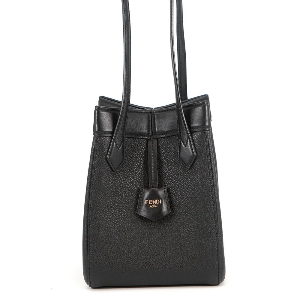 フェンディ ショルダーバッグ オリガミ Origami ミニ レザー 8BS083 FENDI 2way ハンドバッグ 黒
