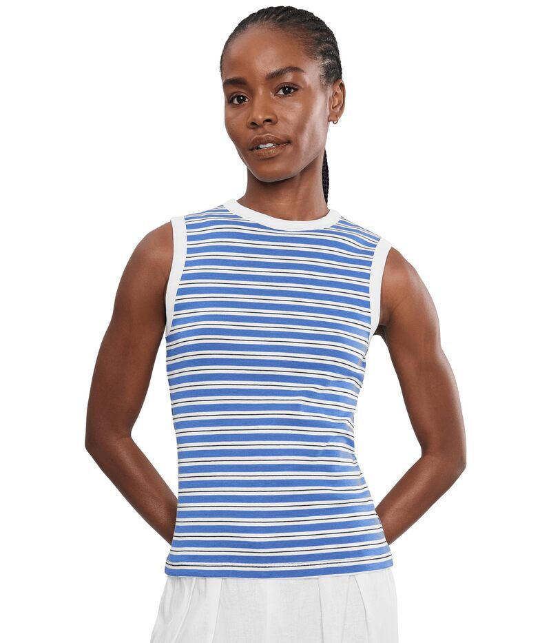 メイドウェル レディース トップス シャツ リブ Madewell Ribbed Shell Tank Retro Blue ブルー