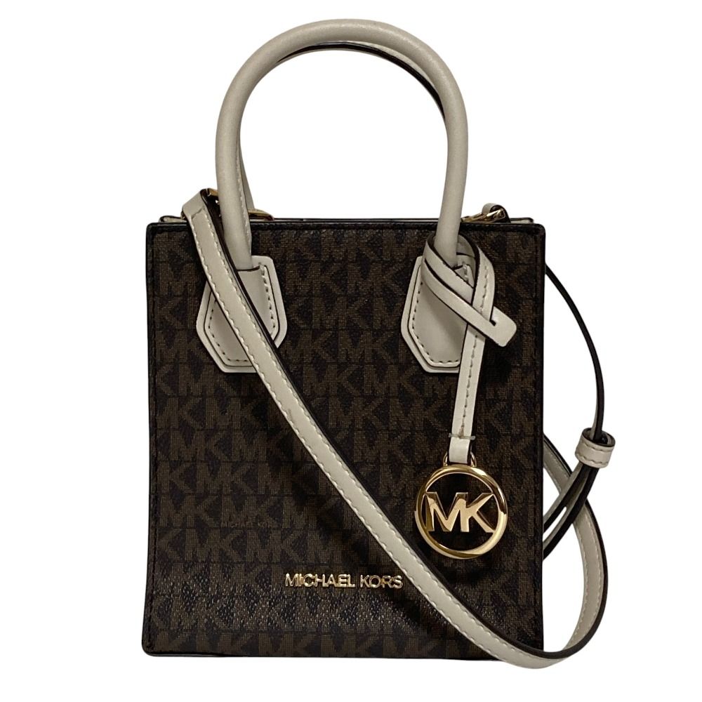良品 MICHAEL KORS マイケルコース マーサー エクストラスモール ノースサウス ショッパー クロスボディ バッグ 35T1GM9C0I ブラウン レディース 古着 中古 USED
