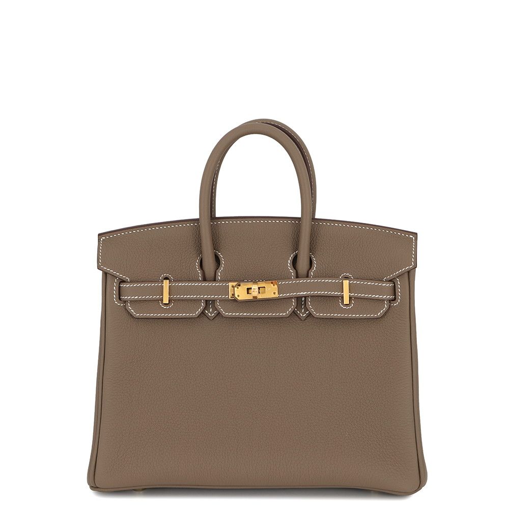 エルメス バーキン25 エトゥープ/ゴールド金具 トゴ G刻印 HERMES Birkin ハンドバッグ