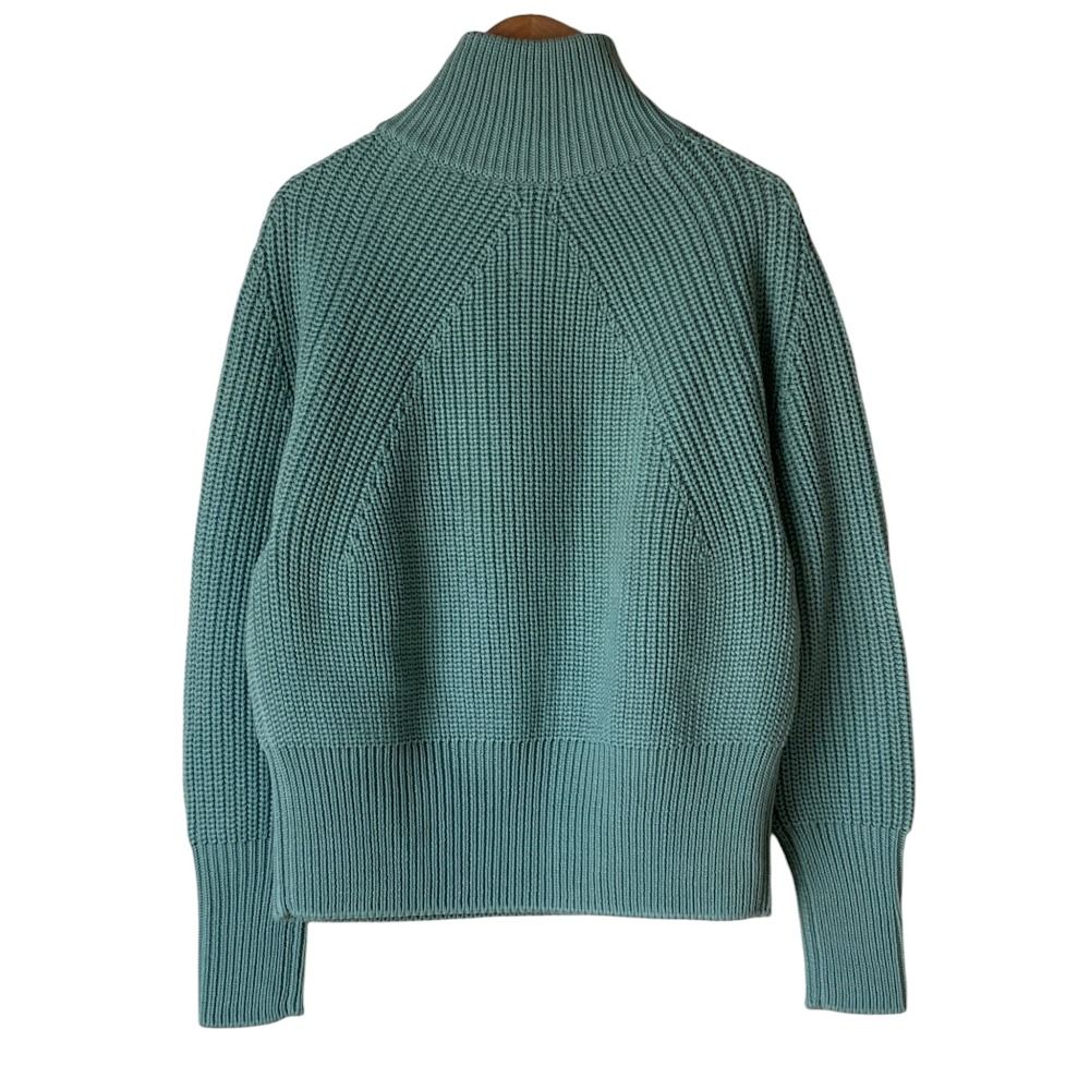 バトナー SHIPS 別注 ハーフジップ ニット シグネチャー ウール グリーン 美品 23AW BATONER × SHIPS バトナー シップス別注 ハーフジップ