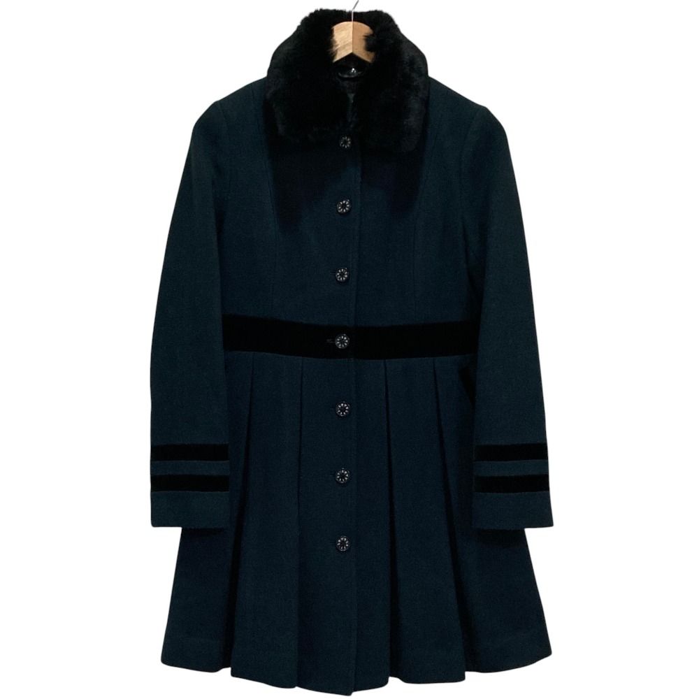 LOVELESS ラブレス ラビットファー ウール コート サイズ36 グリーン 
