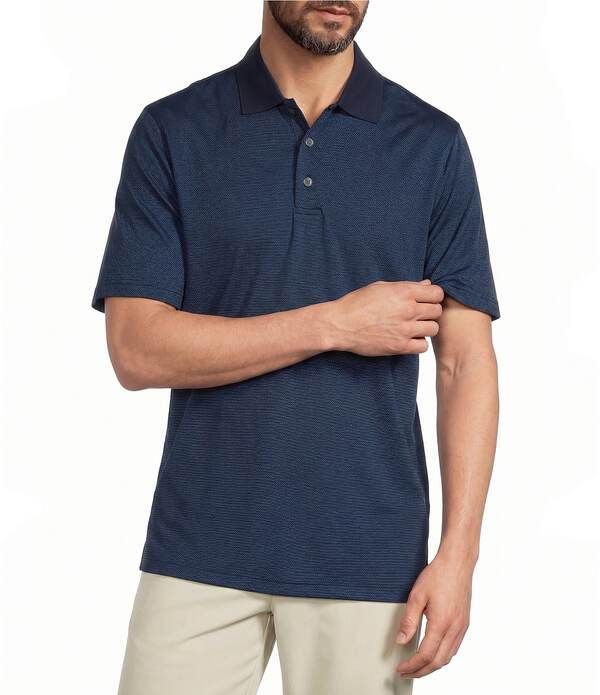 ラウンドトゥリーアンドヨーク メンズ トップス シャツ Roundtree Yorke Performance Short Sleeve Solid Birdseye Polo Shirt Blue ブルー