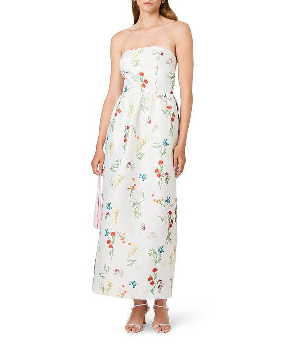 フレンチコネクション レディース トップス ワンピース A ライン プリント ストラップレス マキシ French Connection Christine Fleur Printed Structured Taffeta Strapless ALine Ma