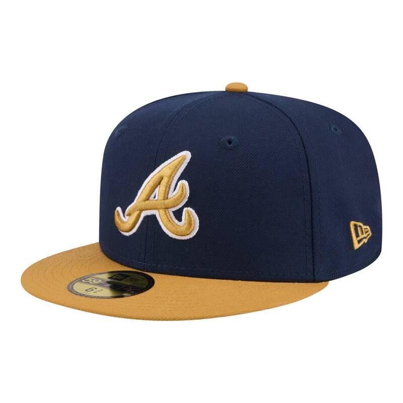 ニューエラ レディース アクセサリー 帽子 Mens New Era NavyKhaki Atlanta Braves TwoTone Color Pack 59FIFTY Fitted Hat Brv Navy ネイビー