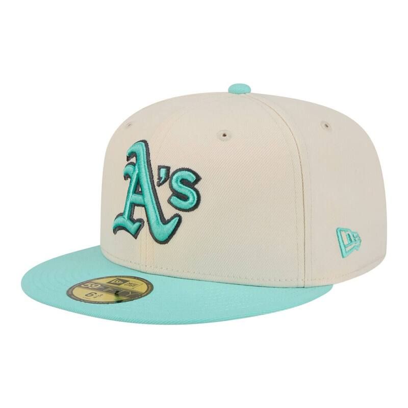 ニューエラ レディース アクセサリー 帽子 Mens New Era Light BeigeTurquoise Athletics TwoTone Color Pack 59FIFTY Fitted Hat Oas Lt Bei ターコイズ
