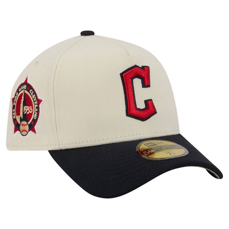 ニューエラ レディース アクセサリー 帽子 Mens New Era Cream Cleveland Guardians Chrome AFrame 59FORTY Fitted Hat Grd Beige ベージュ