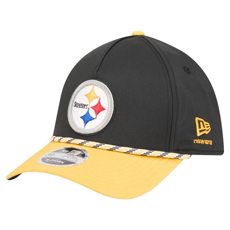 ニューエラ レディース アクセサリー 帽子 Tシャツ New Era Mens BlackGold Pittsburgh Steelers Rope MCrown AFrame 39THIRTY Flex Hat Stl Black ブラック