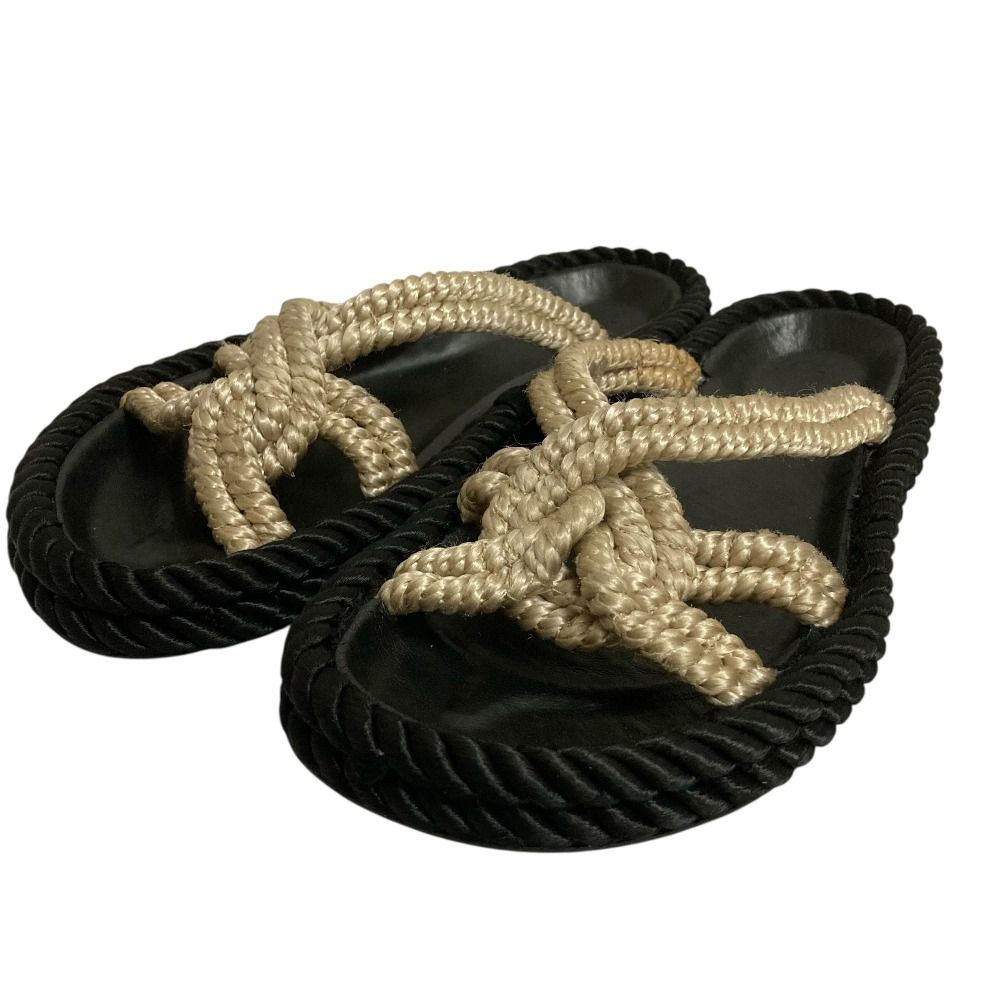 美品 ISABEL MARANT イザベルマラン ロープストラップ フラットサンダル サイズ36 23cm相当 ブラック レディース 古着 中古 USED