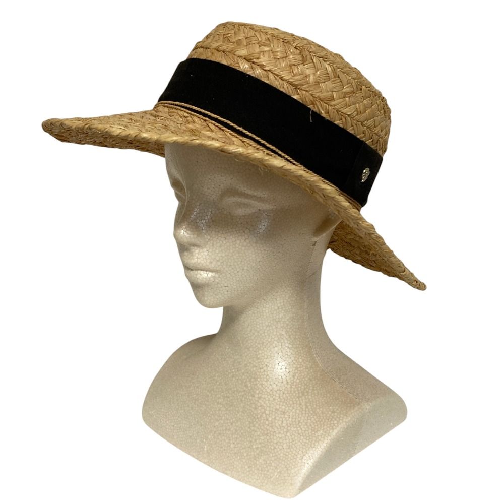 良品 HELEN KAMINSKI ヘレンカミンスキー ラフィアハット ナチュラル ブラック レディース 古着 中古 USED