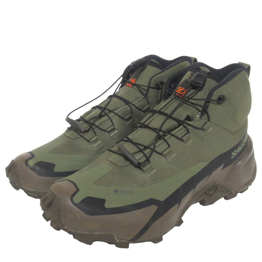 美品 Salomon サロモン CROSS HIKE TRACKER GTX クロスハイクトラッカー スニーカー シューズ 475964 25cm カーキ メンズ レディース 古着 中古 USED