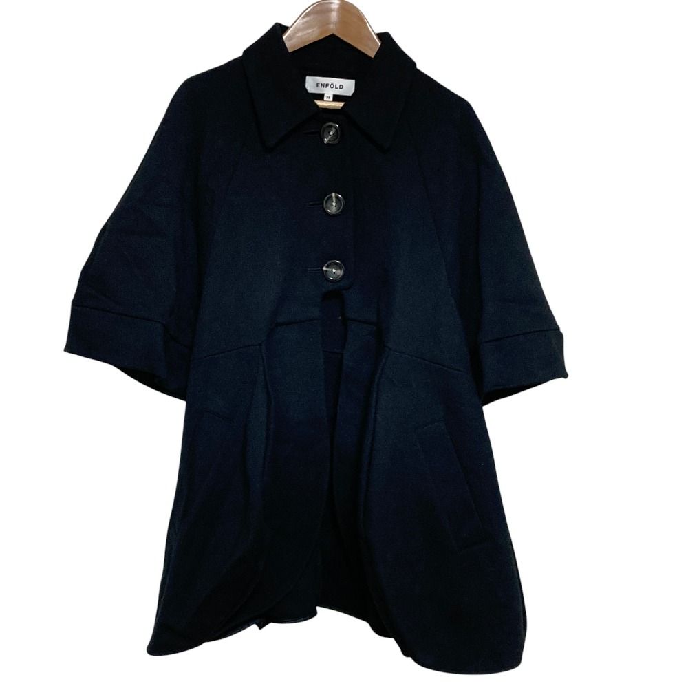 美品 25SS ENFOLD エンフォルド シルエットダンボール 立体ブルゾン ジャケット 300IS580-0291 サイズ38 ブラック レディース 古着 中古 USED