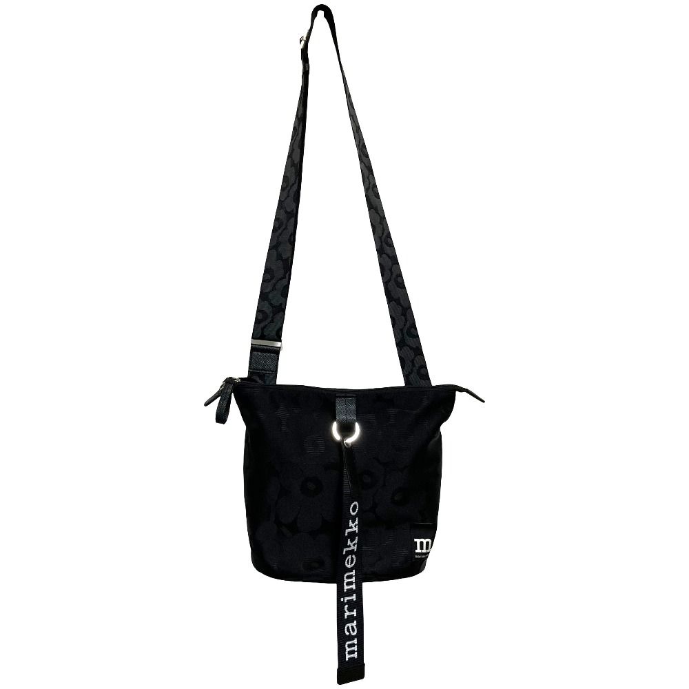 美品 Marimekko マリメッコ CARRY ALL UNIKKO ウニッコ ショルダーバッグ ブラック レディース 古着 中古 USED