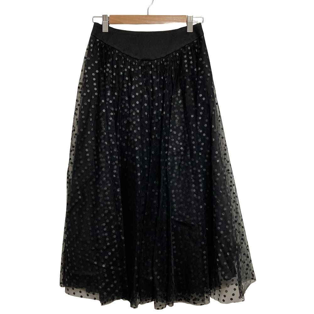 美品 BORDERS at BALCONY ボーダーズアットバルコニー TULLE DOTS SKIRT チュールロングスカート BD2311-3H-42 サイズ36 ブラック レディース 古着 中古 USED