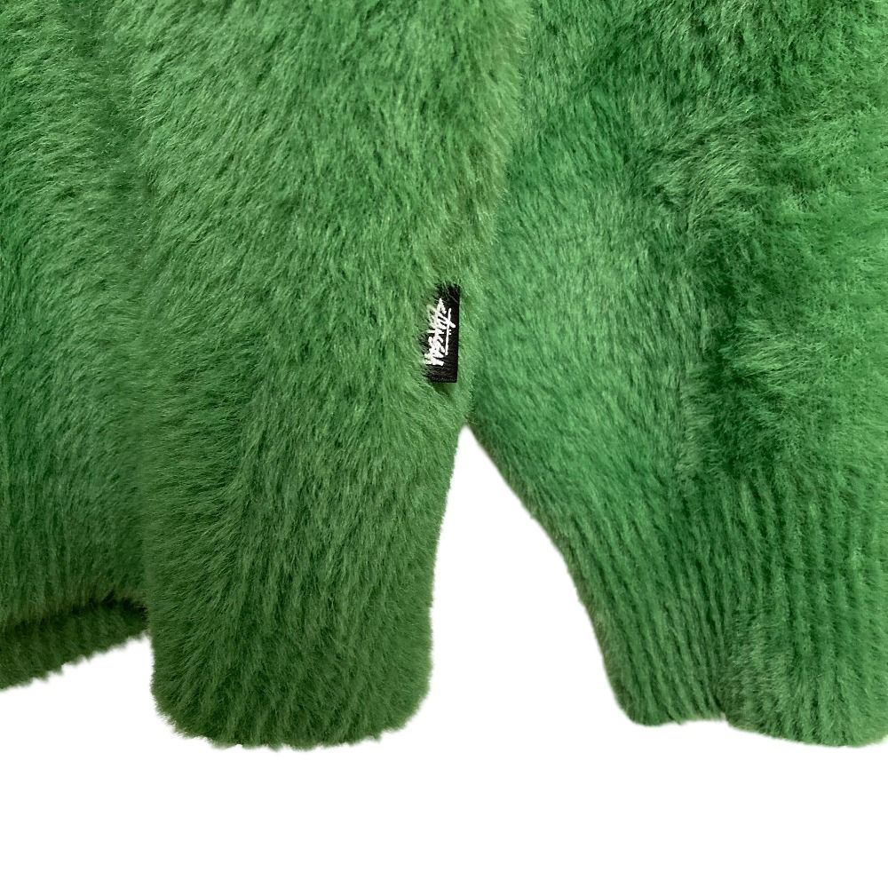 美品 24SS STUSSY ステューシー STUSSY SHAGGY CARDIGAN KELLY シャギーカーディガン Mサイズ グリーン メンズ 古着 中古 USED 美品 24SS STUSSY ステューシー STUSSY SHAGGY CARDIGAN KELLY