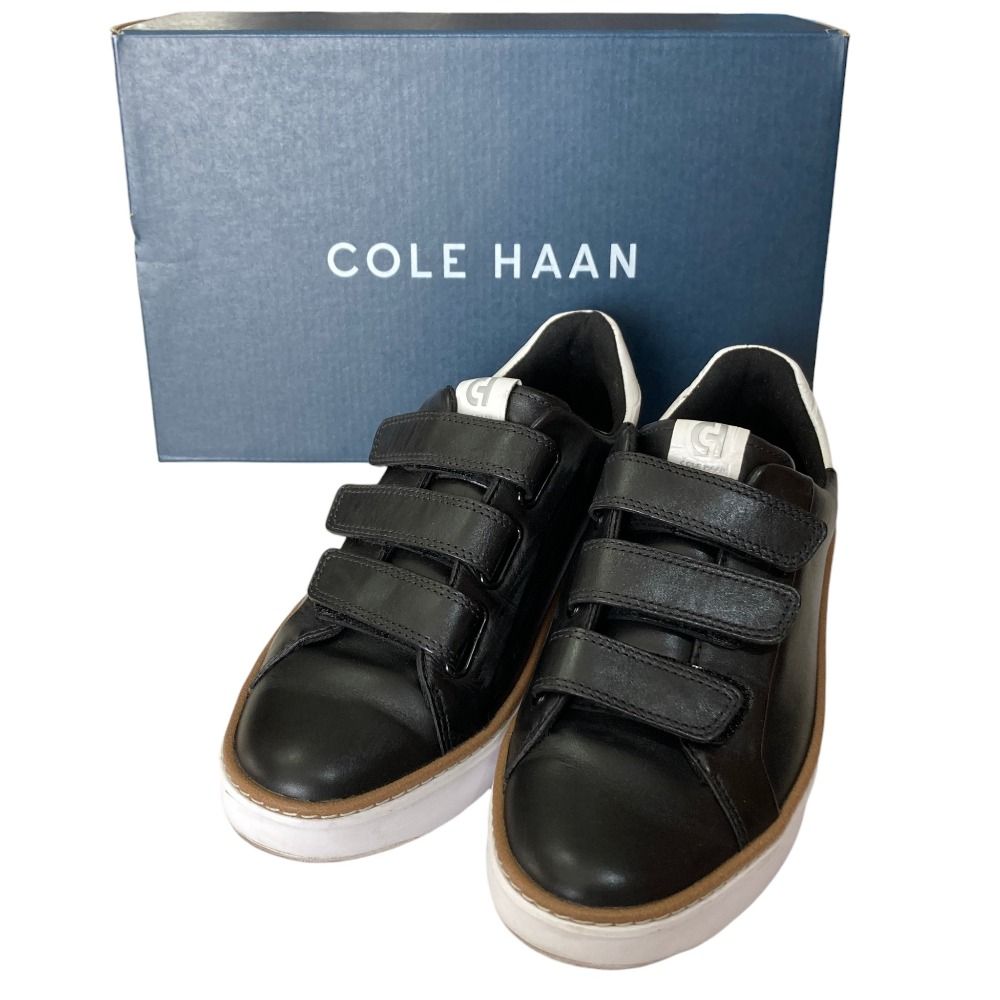 良品 COLE HAAN コールハーン Grandpro Topspin Triple Strap Sneakers ベロクロ スニーカー 6B 23cm ブラック レディース 古着 中古 USED