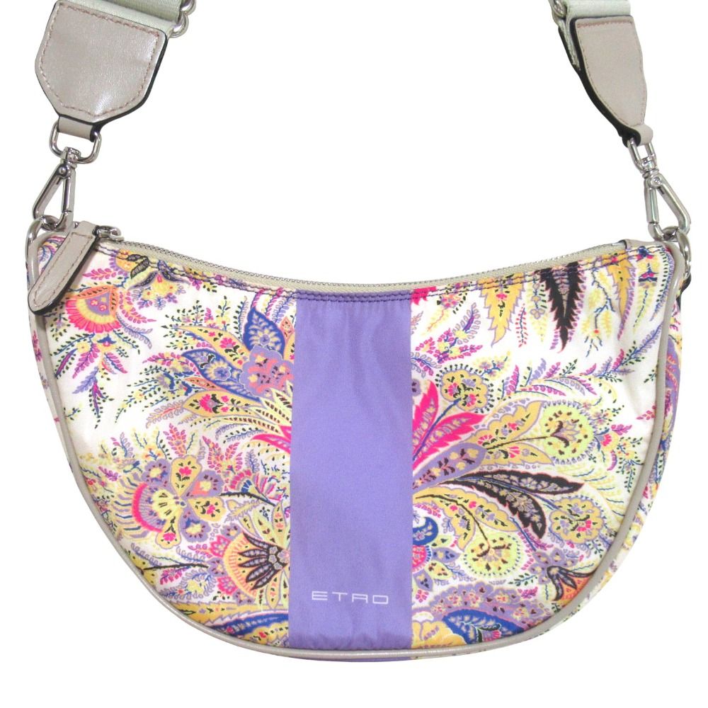 良品 ETRO エトロ ペイズリープリント ナイロン ショルダーバッグ 1N396 ベージュ マルチカラー レディース 古着 中古 USED