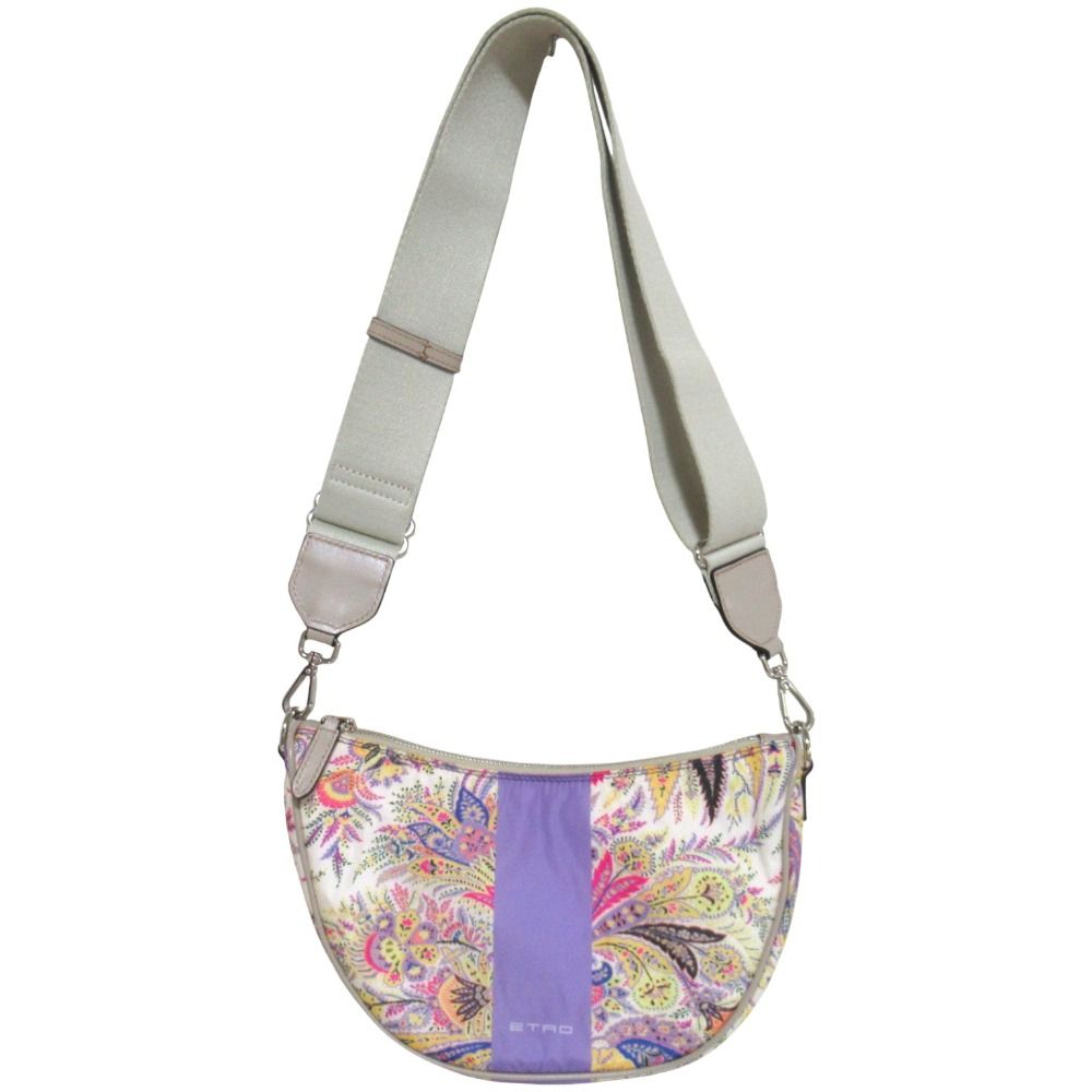 良品 ETRO エトロ ペイズリープリント ナイロン ショルダーバッグ 1N396 ベージュ マルチカラー レディース 古着 中古 USED