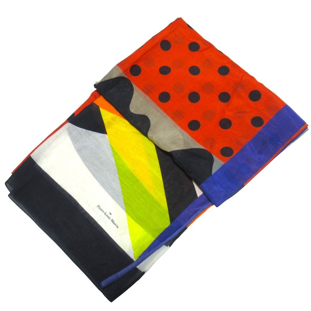 Pierre Louis Mascia イタリア製 大判ストール スカーフ 美品 pierre louis mascia ピエールルイマシア コットン シルク