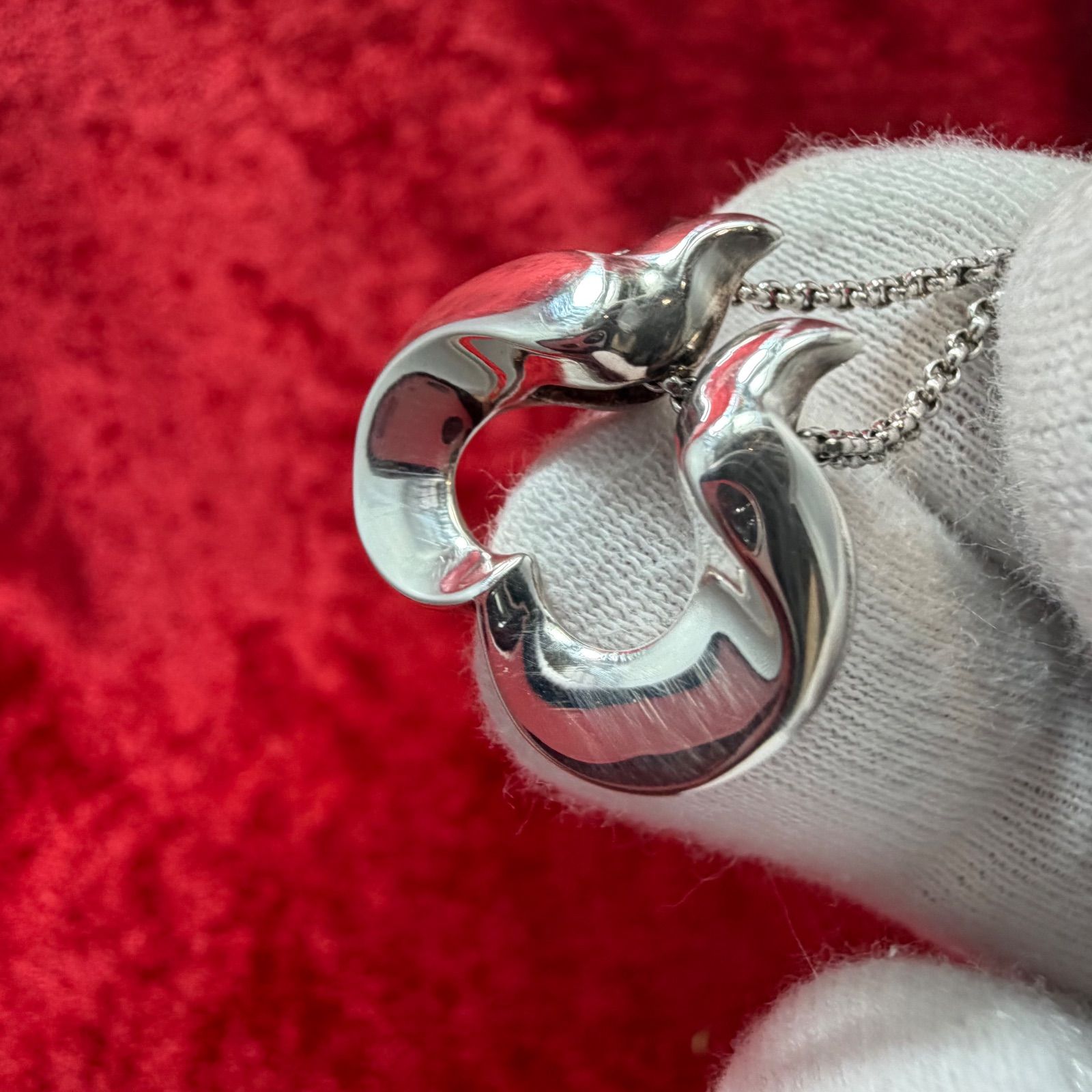 ジョージジェンセン アーティストハートペンダント 1995 シルバー 925 美品 アーティストハートペンダントジョージジェンセン/GEORG JENSEN