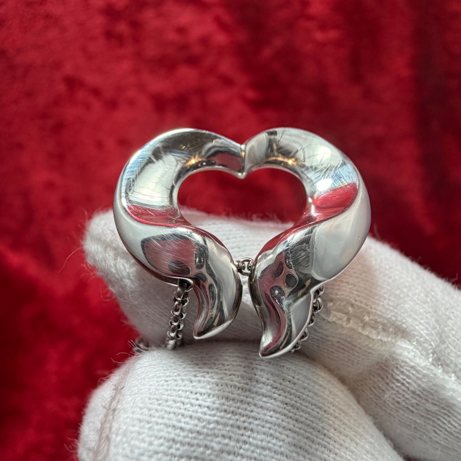 美品 アーティストハートペンダントジョージジェンセン/GEORG JENSEN